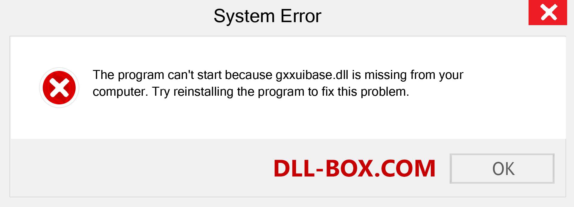 gxxuibase.dll file is missing?. Download for Windows 7, 8, 10 - Fix  gxxuibase dll Missing Error on Windows, photos, images